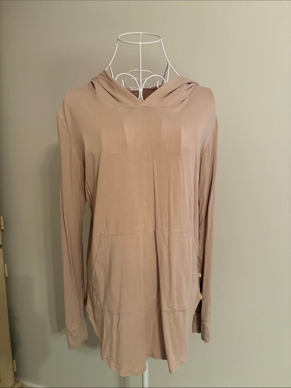 Lightweight Beige Hooded Women's Top